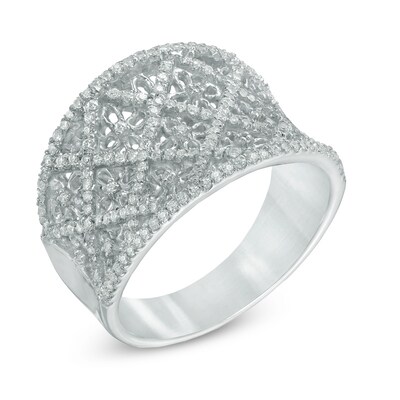 0.45 CT. T.W. Diamond Quilted Ring in 10K White Gold