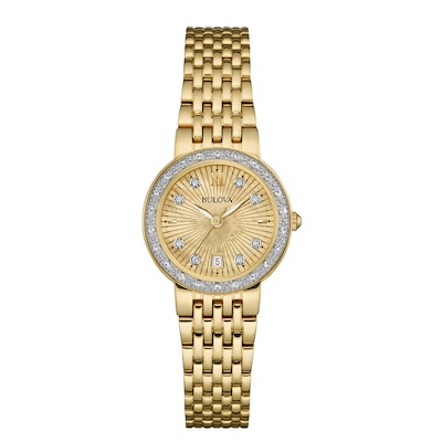 Ladies' Bulova Diamond Accent Gold-Tone Watch (Model: 98R212)