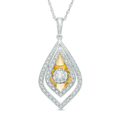 Unstoppable Love™ 0.50 CT. T.W. Diamond Double Pendulum Pendant in 10K Two-Tone Gold