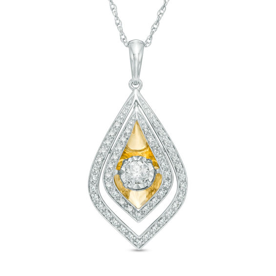 Unstoppable Love™ 0.50 CT. T.W. Diamond Double Pendulum Pendant in 10K Two-Tone Gold