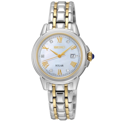 Ladies' Seiko Le Grand Sport Solar Diamond Accent Watch with Mother-of-Pearl Dial (Model: SUT244)