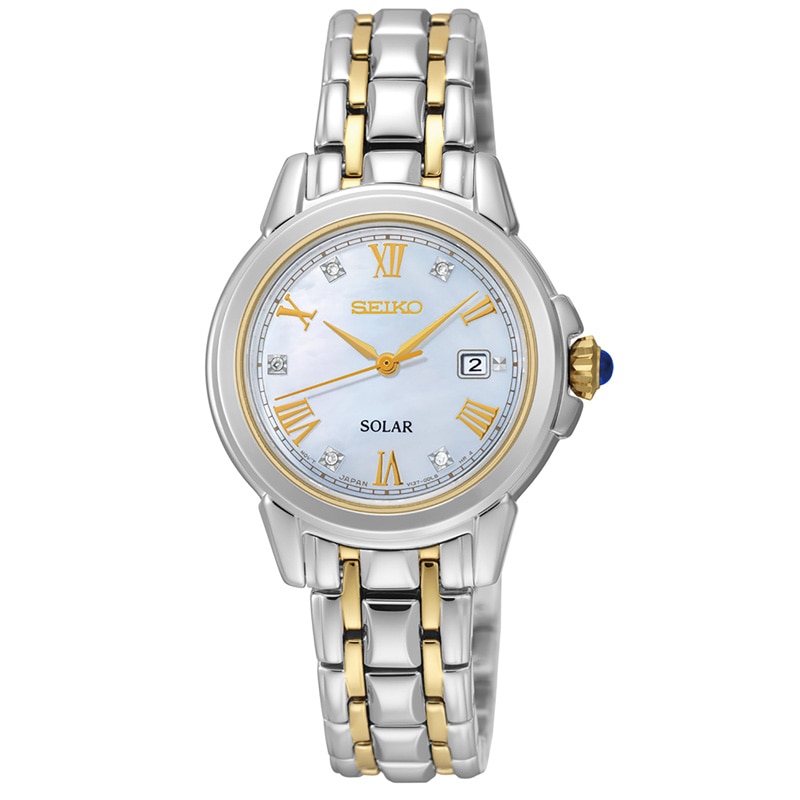 Ladies' Seiko Le Grand Sport Solar Diamond Accent Watch with  Mother-of-Pearl Dial (Model: SUT244) | Peoples Jewellers
