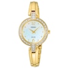 Thumbnail Image 0 of Ladies' Seiko Solar Crystal Accent Bangle Watch with Mother-of-Pearl Dial (Model: SUP290)