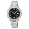 Ladies' Seiko Solar Crystal Accent Watch with Black Dial (Model: SUT245)