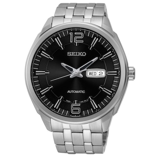 Men's Seiko Automatic Watch with Black Dial (Model: SNKN47)