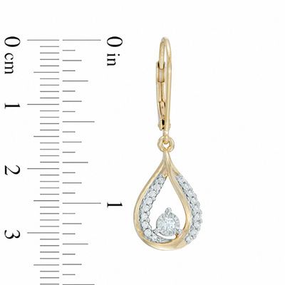 0.33 CT. T.W. Diamond Teardrop Earrings in 10K Gold