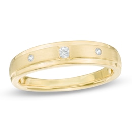 Ladies' Diamond Accent Three Stone Band in 10K Gold