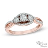 0.30 CT. T.W. Diamond Past Present Future® Twist Engagement Ring in 10K Rose Gold