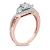 0.30 CT. T.W. Diamond Past Present Future® Twist Engagement Ring in 10K Rose Gold