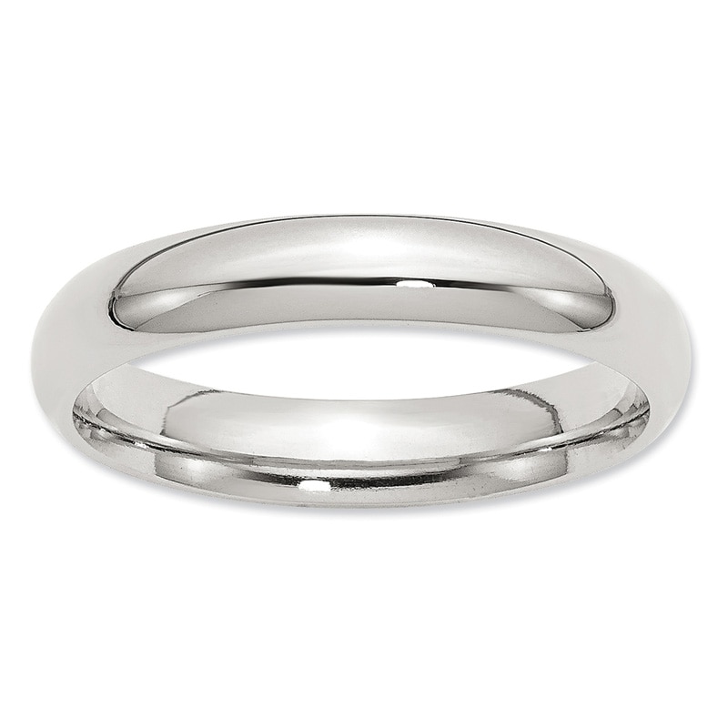Men's 4.0mm Comfort-Fit Wedding Band in Sterling Silver Peoples Jewellers