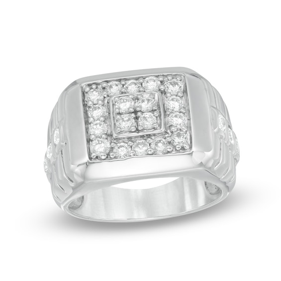 Men's 0.95 CT. T.W. Diamond Ring in 10K White Gold