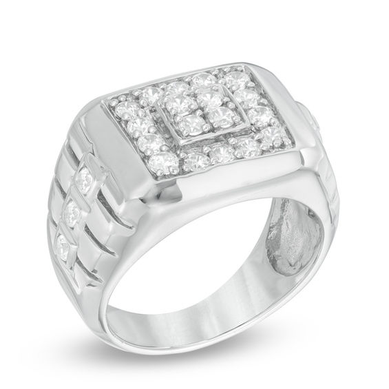 Men's 0.95 CT. T.W. Diamond Ring in 10K White Gold