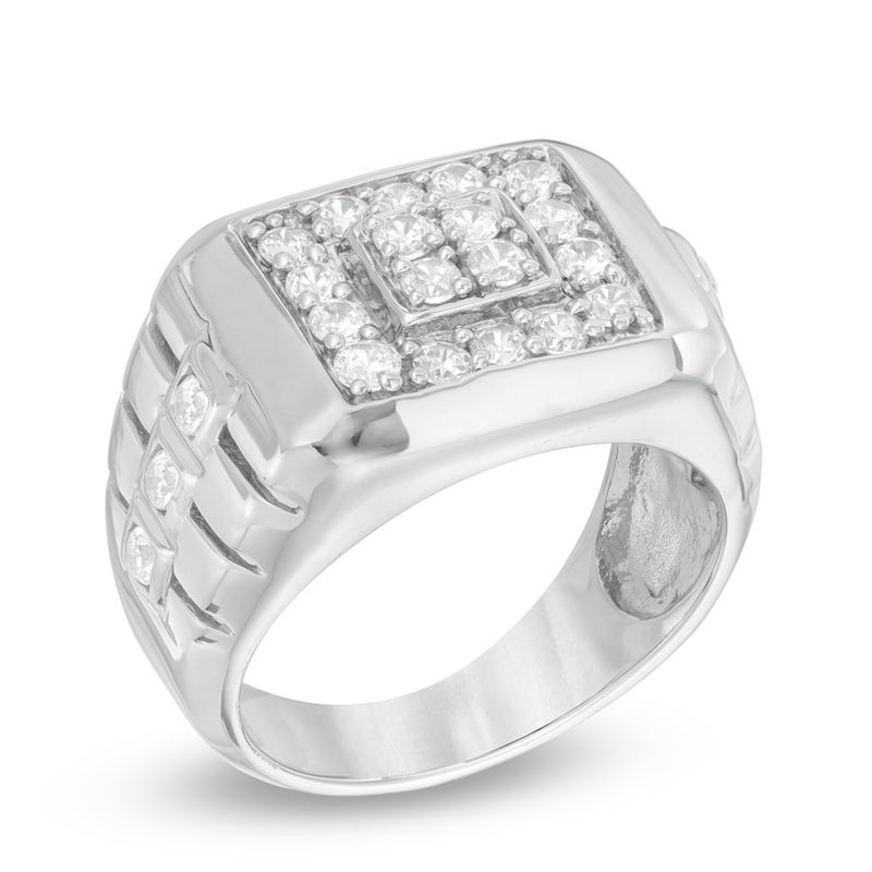 Men's 0.95 CT. T.W. Diamond Ring in 10K White Gold|Peoples Jewellers