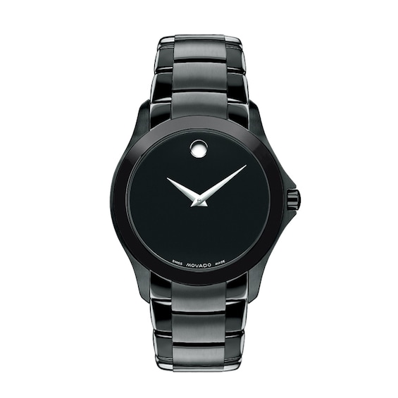 Men's Movado Masino™ Black IP Stainless Steel Watch with Black Dial (Model: 606486)