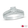 Thumbnail Image 0 of 1.65 CT. T.W. Certified Canadian Cushion-Cut Diamond Bridal Set in 14K White Gold (I/I1)