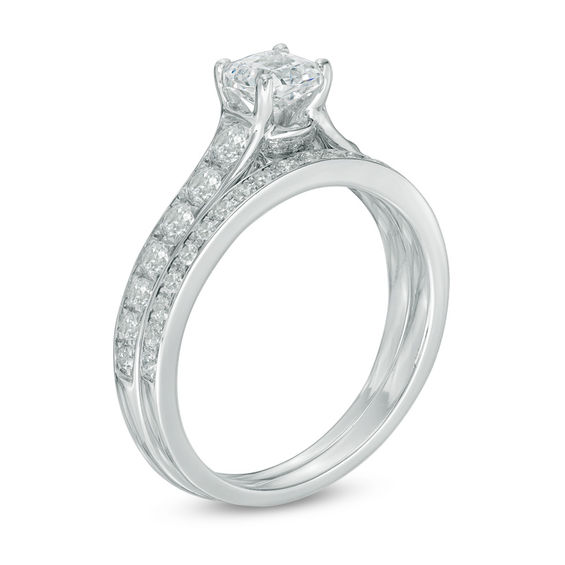 1.65 CT. T.W. Certified Canadian Cushion-Cut Diamond Bridal Set in 14K White Gold (I/I1)