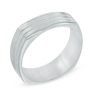 Men's 7.0mm Titanium Satin Wedding Band - Size 10