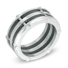 Thumbnail Image 1 of Men's 10.0mm Two-Tone Stainless Steel Riveted Comfort Fit Wedding Band - Size 10