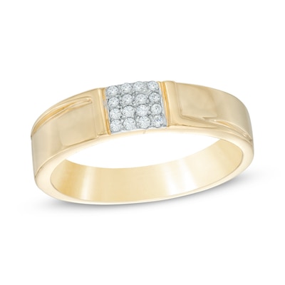 Men's 0.09 CT. T.W. Diamond Wedding Band in 10K Gold