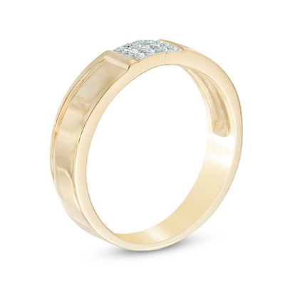 Men's 0.09 CT. T.W. Diamond Wedding Band in 10K Gold