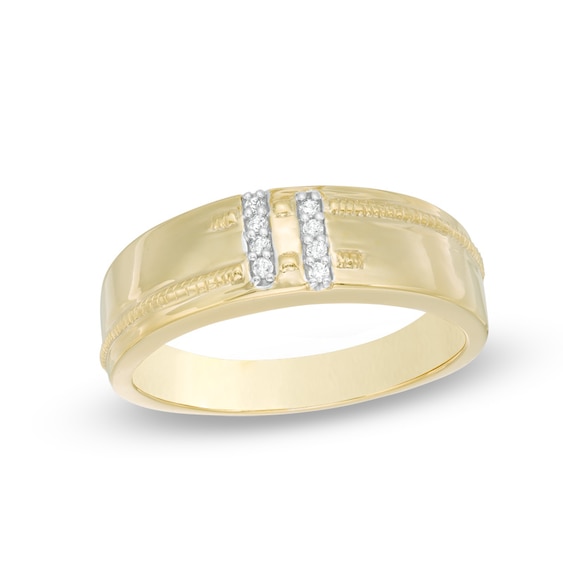 Men's Diamond Accent Wedding Band in 10K Gold