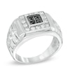 Thumbnail Image 1 of Men's 0.45 CT. T.W. Enhanced Black and White Diamond Ring in 10K White Gold