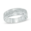 Men's CT. T.W. Diamond Wedding Band in Sterling Silver