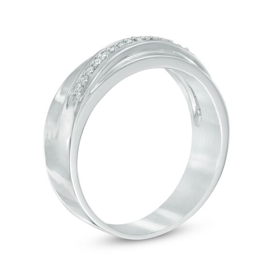 Men's CT. T.W. Diamond Wedding Band in Sterling Silver