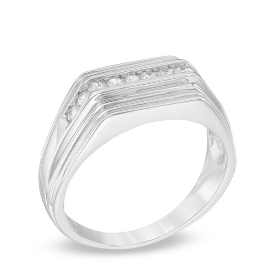 Men's 0.23 CT. T.W. Diamond Ring in 10K White Gold