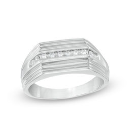 Men's 0.23 CT. T.W. Diamond Ring in Sterling Silver