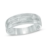 Thumbnail Image 1 of Men's 0.09 CT. T.W. Diamond Wedding Band in Sterling Silver