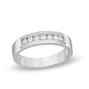 Men's 0.23 CT. T.W. Diamond Wedding Band in Sterling Silver