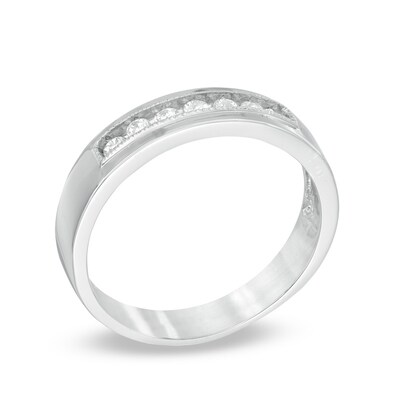 Men's 0.23 CT. T.W. Diamond Wedding Band in Sterling Silver