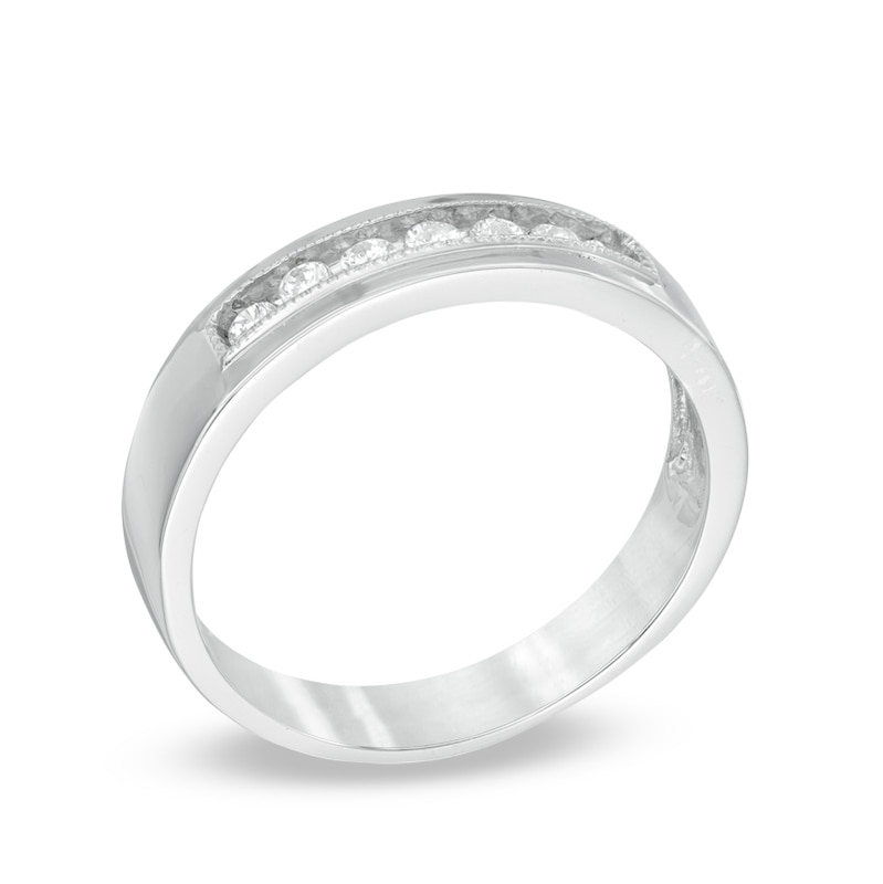 Men's 0.23 CT. T.W. Diamond Wedding Band in Sterling Silver|Peoples Jewellers