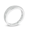 Thumbnail Image 1 of Men's 0.15 CT. T.W. Diamond Wedding Band in Sterling Silver