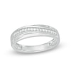 Men's 0.15 CT. T.W. Diamond Wedding Band in 10K White Gold