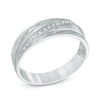 Men's Diamond Accent Wedding Band in Sterling Silver