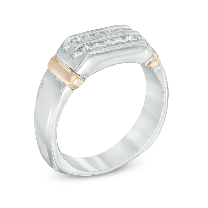 Men's 0.45 CT. T.W. Diamond Wedding Band in 10K Two-Tone Gold|Peoples Jewellers