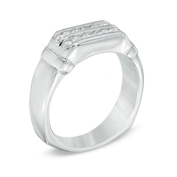 Men's 0.45 CT. T.W. Diamond Wedding Band in Sterling Silver