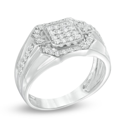 Men's 0.70 CT. T.W. Diamond Ring in 10K White Gold