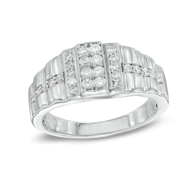 Men's 0.45 CT. T.W. Diamond Ring in 10K White Gold