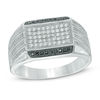 Men's 0.30 CT. T.W. Enhanced Black and White Diamond Ring in Sterling Silver