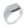 Men's 0.30 CT. T.W. Enhanced Black and White Diamond Ring in 10K White Gold