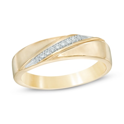 Men's Diamond Accent Wedding Band in 10K Gold