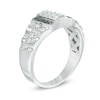 Thumbnail Image 1 of Men's 0.45 CT. T.W. Enhanced Black and White Diamond Ring in 10K White Gold