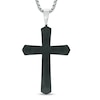 Thumbnail Image 1 of Men's Lord's Prayer Cross Pendant in Stainless Steel and Black IP - 24"