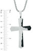Thumbnail Image 2 of Men's Lord's Prayer Cross Pendant in Stainless Steel and Black IP - 24"