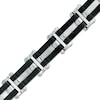 Thumbnail Image 0 of Men's Wavy Link Bracelet in Stainless Steel and Black IP - 8.5"