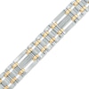 Thumbnail Image 0 of Men's 0.28 CT. T.W. Diamond Triple Row Link Bracelet in Stainless Steel and Yellow IP - 8.75"