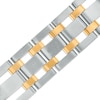 Thumbnail Image 1 of Men's 0.28 CT. T.W. Diamond Triple Row Link Bracelet in Stainless Steel and Yellow IP - 8.75"